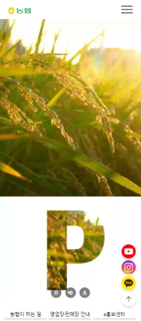 농협닷컴 모바일 웹 인증 화면